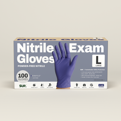 SUP Powder-Free Nitrile Gloves, 100 Count, Food Safe Latex-Free Medical Non-Sterile Cooking Disposable Glove, Blue Violet