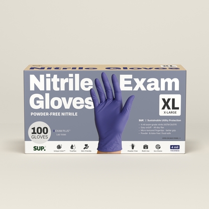 SUP Powder-Free Nitrile Gloves, 100 Count, Food Safe Latex-Free Medical Non-Sterile Cooking Disposable Glove, Blue Violet