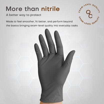SUP MED+ Black Nitrile Gloves, 5 MIL Extra Durable Medical Disposable Gloves Latex &amp; Powder Free Food Safe Cooking 75 Ct